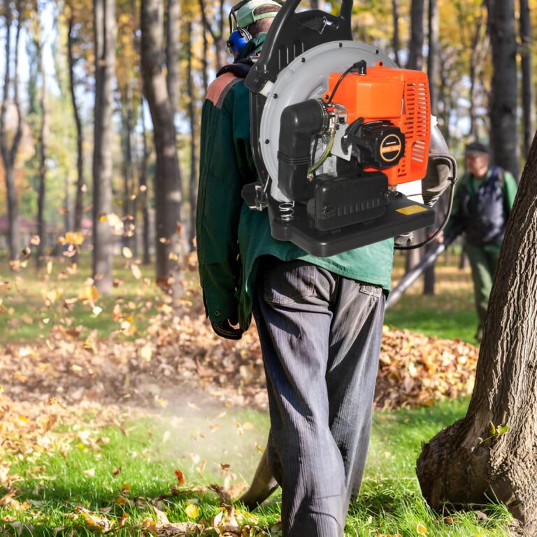 Gas Leaf Blower, 3.6HP 2 Stroke Backpack Gas Blower, 665CFM High-Velocity Airflow, Grass Lawn Blow， Air Cooling Gasoline Backpack Grass Blower, Snow Blow for Efficient Lawn (72CC Orange) - Image 3
