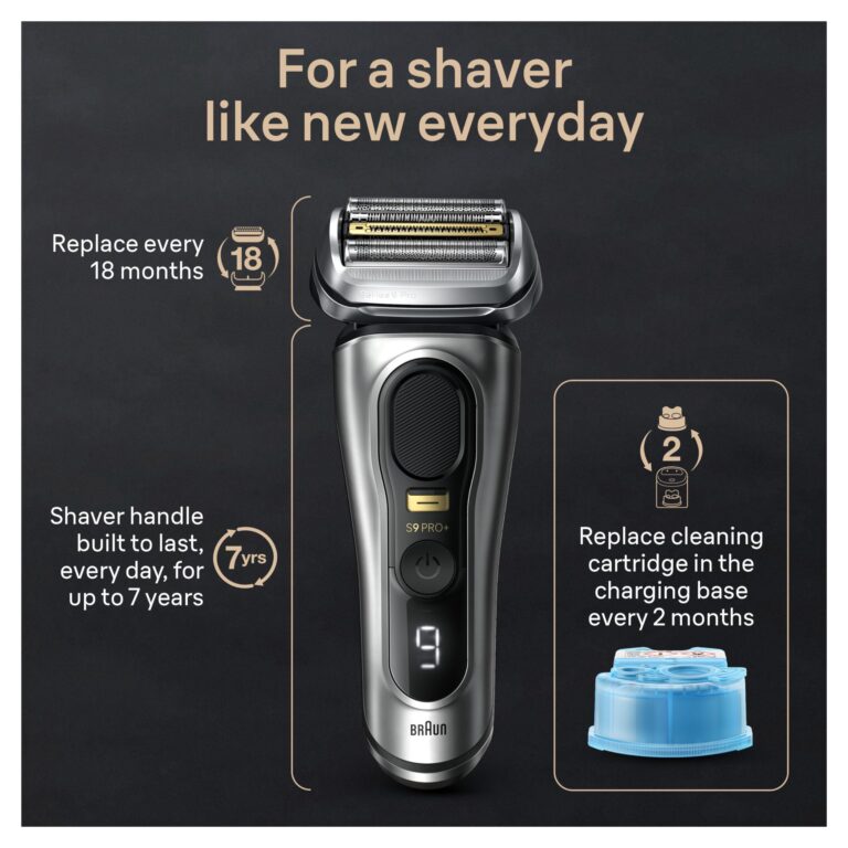 Braun Series 9 PRO+ Electric Razor for Men, 5 Pro Shaving Elements and Shave-Preparing ProComfort Head for Closeness & Skin Comfort, 6in1 SmartCare Center, Wet or Dry Use, Charging Stand, 9597cc - Image 2