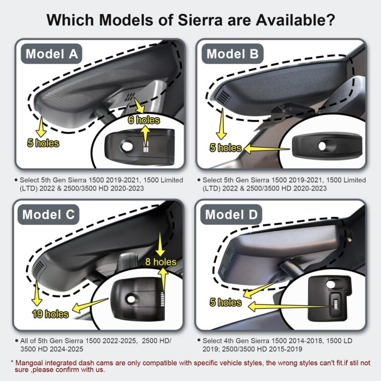 Mangoal Front 4K & Rear 1080P Dash Cam Custom fit for GMC Sierra 1500 2022-2025 HD 2024 2025 Pro SLE Elevation SLT AT4X Denali Ultimate (Model C), Integrated OEM Look, UHD 2160P Video, 128GB Card - Image 9