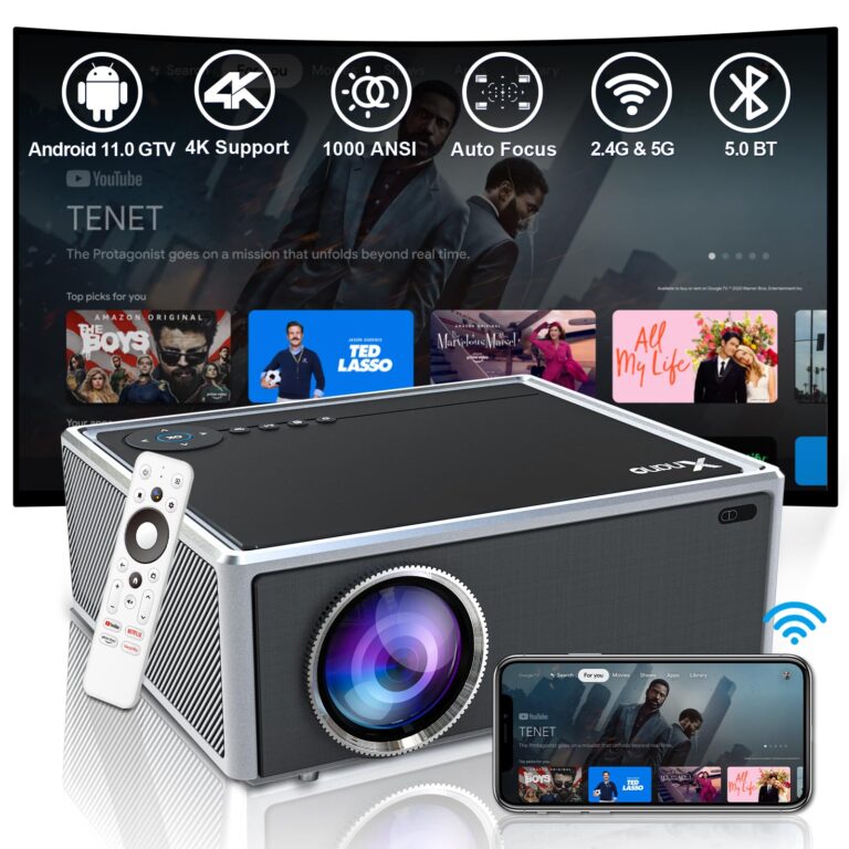 【Netflix Officially Licensed & 8K/4K Video Decode Support & Auto Focus】 Projector with 5G WiFi Bluetooth, 1000ANSI Native 1080p Movie Projector with Dolby, Built-in Youtube, Prime Video, Disney+ Apps