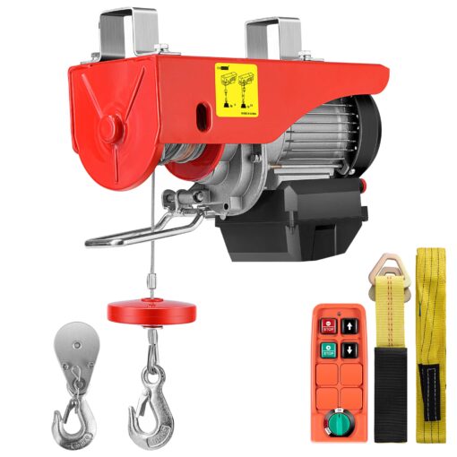 VIVOHOME Electric Hoist, 110V 440 Lbs Winch with Wireless Remote Control, Zinc-Plated Steel Wire Hoist for Garage, Warehouses, Factories 38ft Lifting Height with Emergency Stop Switch ETL Listed