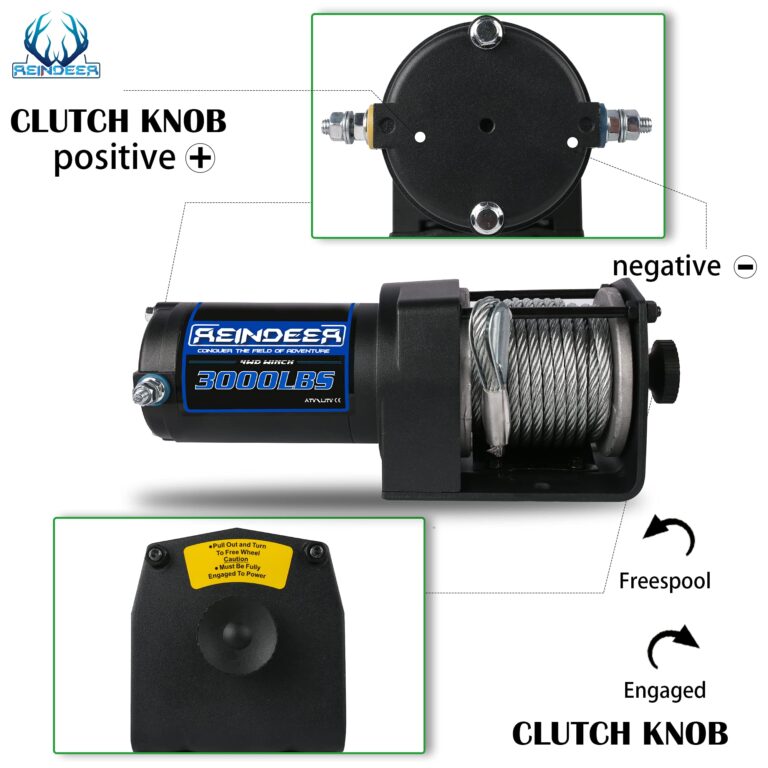 REINDEER New 12V Winch 3000 lb Load Capacity Electric Winch Kit for ATV UTV Steel Cable Wire Rope with Hawse Fairlead Waterproof IP67 with Wireless Remotes - Image 3