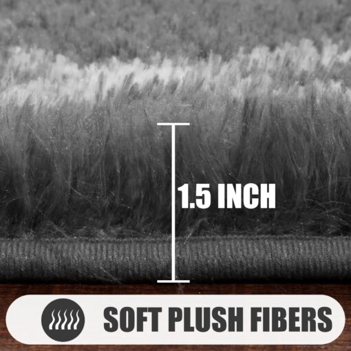 ONASAR 8x10 Area Rugs for Living Room, Fluffy Grey and White Bedroom Rug, Washable Geometric Boho Large Soft Plush Shaggy Fuzzy Floor Carpet for Nursery Kids Classroom Playroom Dorm Home Decor - Image 7