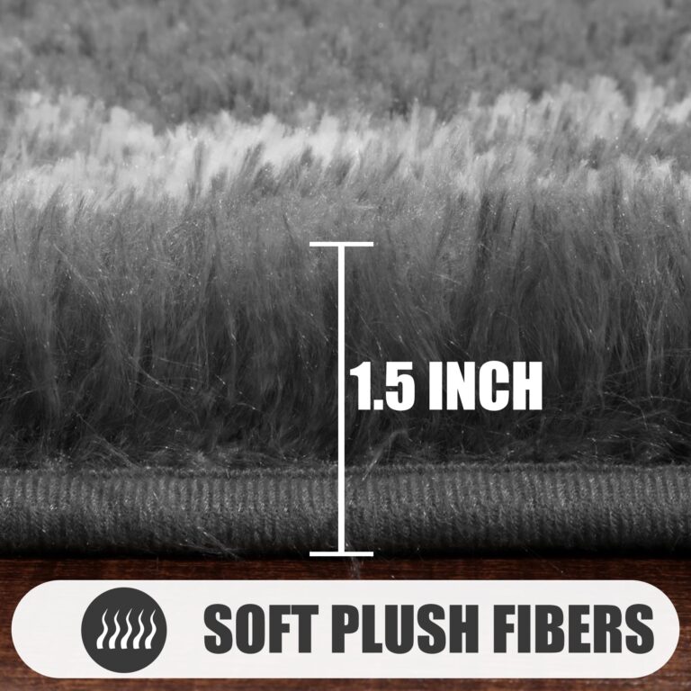 ONASAR 8x10 Area Rugs for Living Room, Fluffy Grey and White Bedroom Rug, Washable Geometric Boho Large Soft Plush Shaggy Fuzzy Floor Carpet for Nursery Kids Classroom Playroom Dorm Home Decor - Image 7