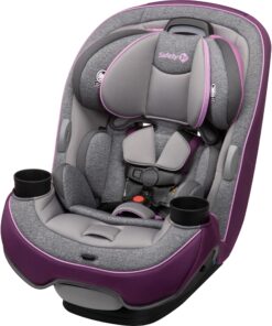 Safety 1st Grow and Go All-in-One Slim Convertible Car Seat, Rear Facing, 5-40 lbs, Forward Facing (30–65 lbs), High Back Booster Seat 40-100 pounds, Sugar Plum Pop