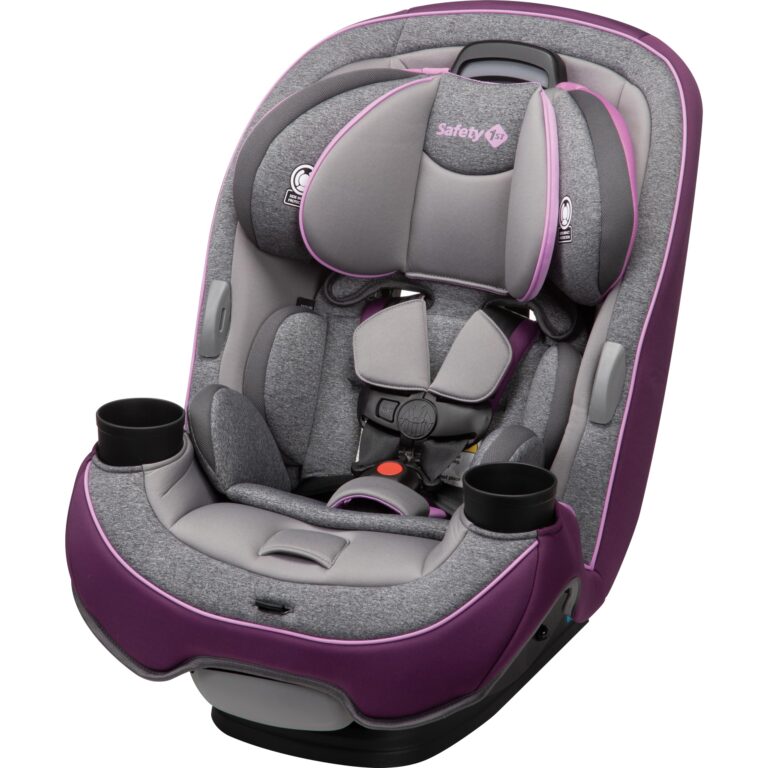 Safety 1st Grow and Go All-in-One Slim Convertible Car Seat, Rear Facing, 5-40 lbs, Forward Facing (30–65 lbs), High Back Booster Seat 40-100 pounds, Sugar Plum Pop