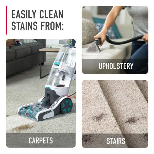 Hoover SmartWash+ Automatic Carpet Cleaner Machine, for Carpet and Upholstery, FH52000 + 64 oz Everyday Carpet Cleaner Solution, Deep Cleaning Carpet Shampoo, AH31924 - Image 4