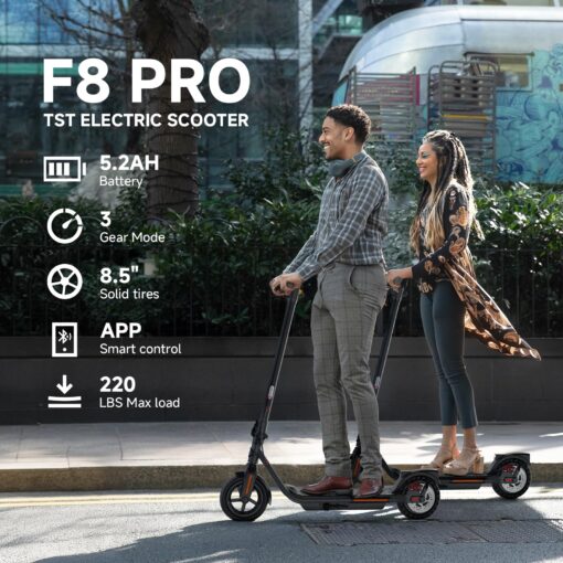 TST Electric Scooter for Adult, Up to 19 MPH and 20 Miles Long Range E Scooter, 8.5"/10" Solid and Pneumatic Tire, Portable Folding EScooter with Dual Brakes, Commuting Escooter App Control - Image 6
