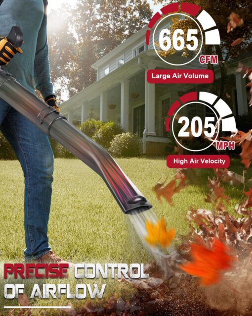 Thalorus 63CC Gas Backpack Leaf Blower, 2-Stroke, 665 CFM, 205 MPH, Variable Speed & Cruise Control, Ergonomic Harness, Reduced Emissions, for Fast Yard Cleanup (TR692 Pro) - Image 8