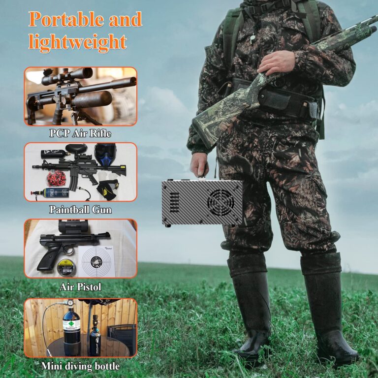 GX PUMP PCP Air Compressor CS1-I with Built-in Power Apdater,Auto Stop,Oil & Water-Free,4500Psi/30Mpa,Powered by 110V /220V AC or 12V DC,PCP Compressor Pump for Air Gun and Paintball/Scuba Tank - Image 2