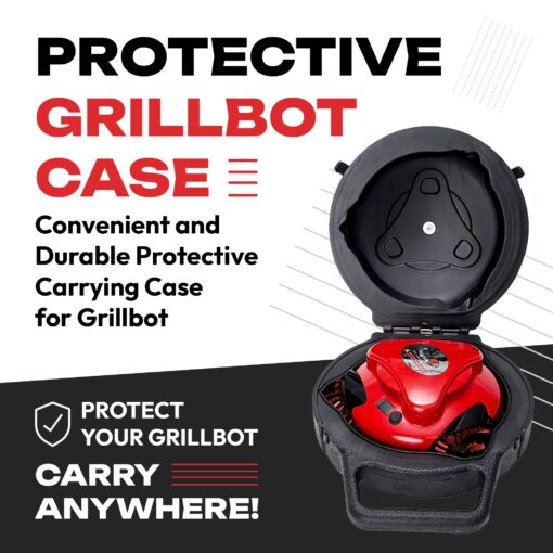Grillbot Automatic Grill Cleaning Robot with Nylon Brushes, BBQ Grill Cleaner, Grill Brush, Grill Scraper, BBQ Accessories (Red Grillbot + Carry Case) - Image 3