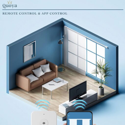 Quoya QL600 Smart Electric Curtain Track, Motorized Motor, Adjustable Track Length, Compatible with Alexa, Google, Siri, Apple Watch (up to 275 inches (7 metres) (Wall Brackets NOT Included) - Image 3