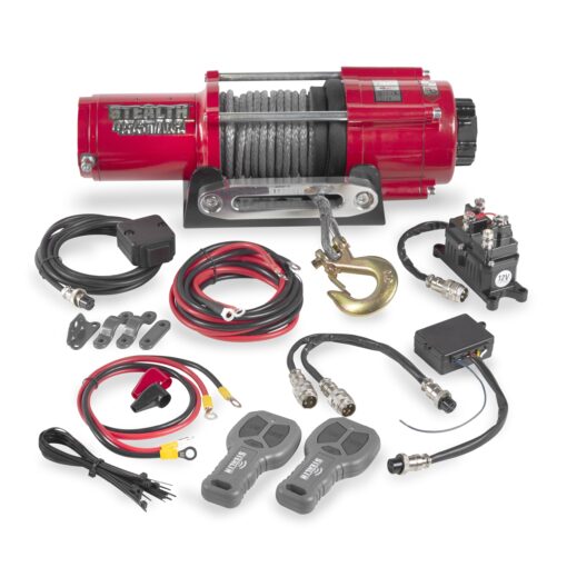 Stealth Winches UTV ATV 4500lb Winch, 12 Volt Electric Winch with 2 Wireless remotes and Synthetic Rope, Perfect for Towing Truck Boat Trailer Winch, Portable Winch 12v, Weatherproof, Mounting Plate