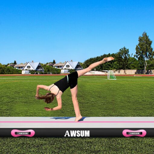 AWSUM 13ft Gymnastics Mat with Air Roller Tumbling Barrel Back Somersault Backbend Trainer for Inflatable Gymnastics Springboard Back Handspring Equipment, with Electric Pump - Image 3