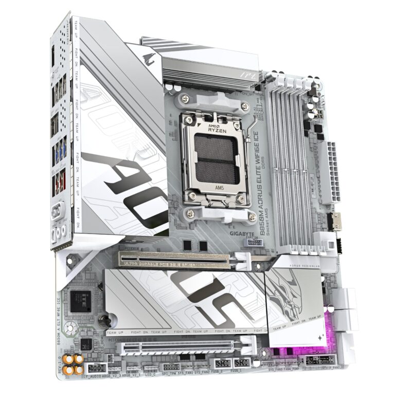 GIGABYTE B850M AORUS Elite WIFI6E ICE Motherboard- AMD Ryzen 9000 Series CPUs, 12+2+1 Phases Digital VRM, up to 8200MHz DDR5 (OC), 1xPCIe 5.0 + 1xPCIe 4.0 M.2, 2.5LAN, WiFi 7, USB 3.2 Gen 2 - Image 4