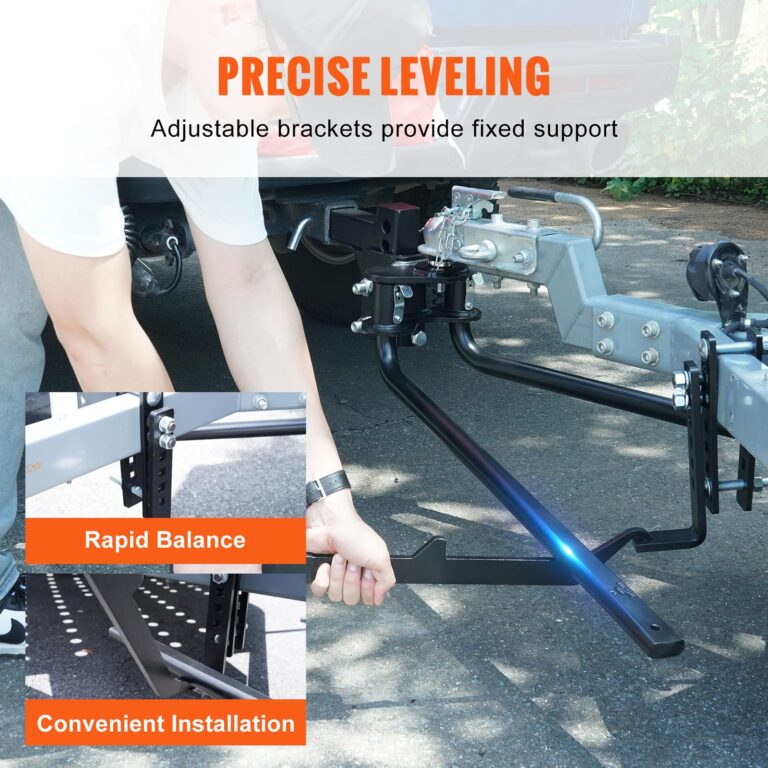 VEOVR Weight Distribution Hitch, 1,000 lbs Weight Distributing Hitches Kit with Sway Control for Trailer, 2-in Solid Steel Shank, 2-5/16 in Alloy Steel Ball, Powder Coated Load Leveling Hitch, Black - Image 3