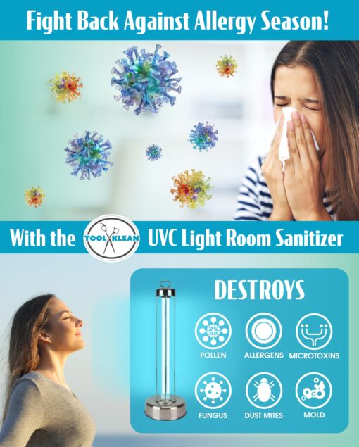 Room Surface UV Light Sanitizer - USA 100W Professional Grade UV-C Lamp for Commercial & Home Use with Timer, & 10,000hr Bulb, EPA Registered, Lab Certified 99.9% Germ Kill in 15 Mins - Image 9