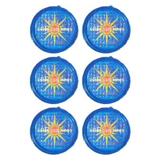 Solar Sun Rings Portable Above Ground Inground Swimming Pool Hot Tub Spa Heating Accessory Circular Heater Solar Cover, Blue (6 Pack)