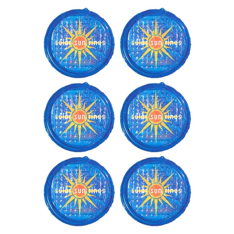 Solar Sun Rings Portable Above Ground Inground Swimming Pool Hot Tub Spa Heating Accessory Circular Heater Solar Cover, Blue (6 Pack)