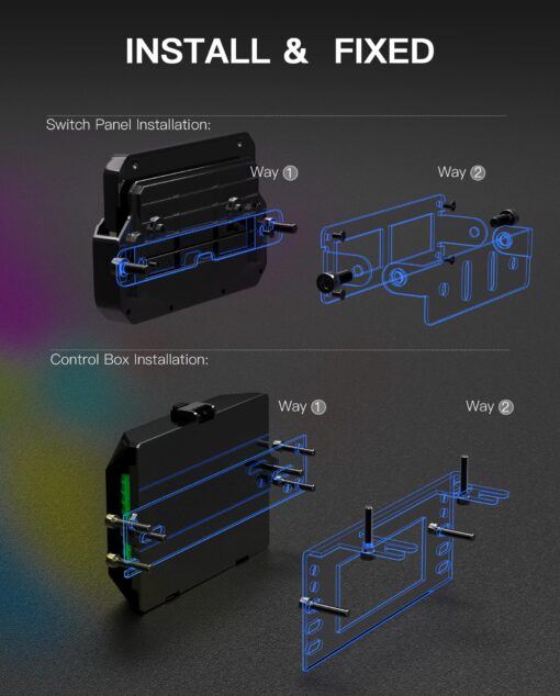 Wireless RGB 8 Gang Switch Panel, Marine Panel Box, Remote Control Range Up to 600FT Multifunction Offroad Light Auxiliary LED Pod for 12V/24V Car Truck SUV Marine Boat - Image 3