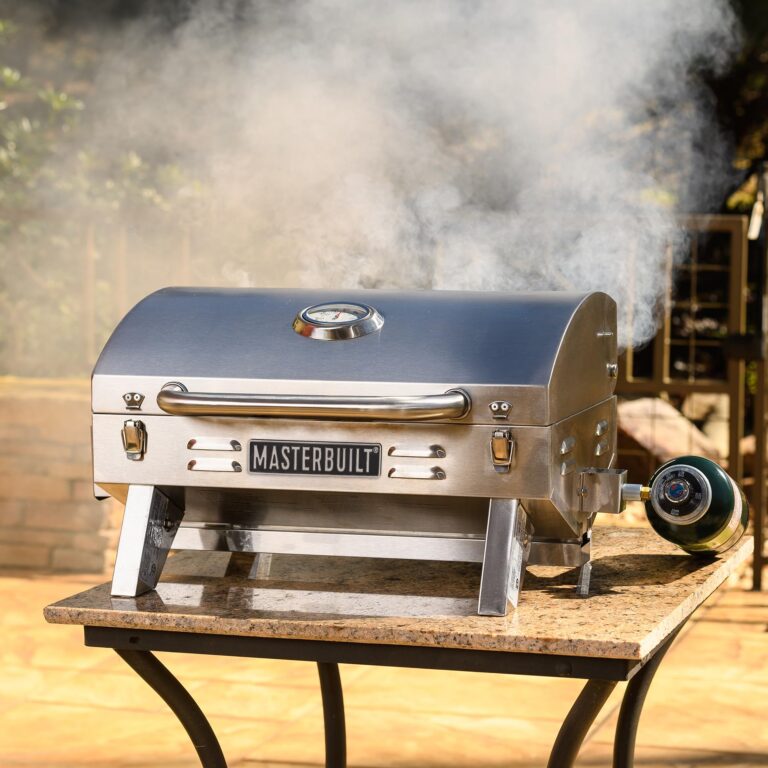 Masterbuilt Portable Propane Gas Grill with Folding Legs, Chrome-Coated Warming Rack and 288 Cooking Square Inches in Stainless Steel, Model MB20030819 - Image 7
