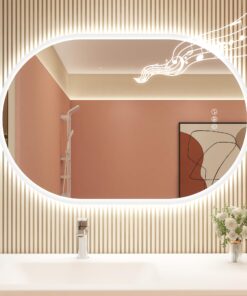 STARLEAD 24"x36" LED-Bathroom-Mirror-with-Lights, Wall-Mounted with Bluetooth Speaker, Anti-Fog, 3 Color Temperature, Dimmable Brightness, Waterproof, Tempered Glass, Frontlit & Backlit, Oval