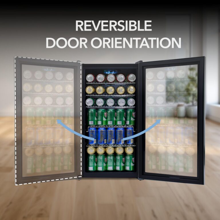 Whynter Beverage Refrigerator with Double-Layer Glass Door, 127-Can Freestanding Drink Mini Fridge, BR-130SB, 3.1 Cubic Feet, Stainless Steel - Image 3