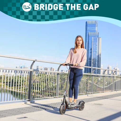 CYBERGOING Electric Scooter with 430W Peak Motor for Adults, 10" Shock Absorbing Tires, Up to 17-Mile Range & 19 MPH Speed Portable Folding Commuting E Scooter with Dual Breaking System - Image 2