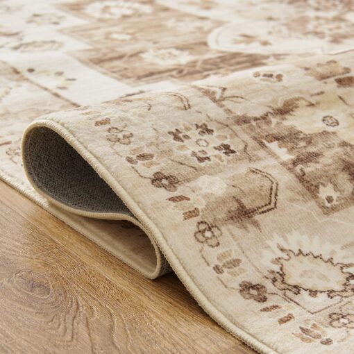jinchan Area Rug 8x10 Washable Vintage Rug Indoor Floor Print Distressed Carpet Brown Multi Large Accent Soft Kitchen Living Room Bedroom Dining Room - Image 2