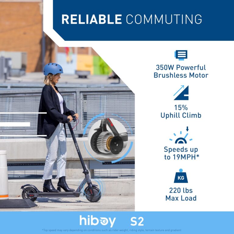 Hiboy Electric Scooter, 8.5" Tires, Up to 17 Miles Range, 350W Motor & 19 MPH Portable Foldable Commuting Electric Scooter for Adults - Image 8