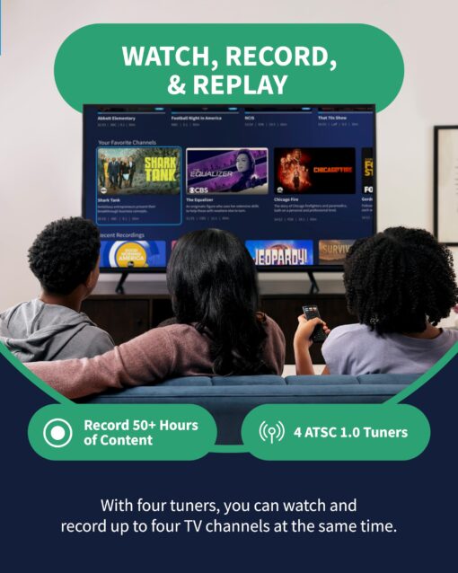 Tablo 4th Gen 4-Tuner Over-The-Air (OTA) DVR - Watch, Pause & Record Live TV, News, Sports & Movies Throughout Your Home Over Wi-Fi - Pairs w/Any TV Antenna - 50+ Hrs Recording - No Subscriptions - Image 6