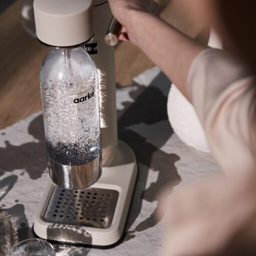 aarke Carbonator lll, Sparkling & Carbonation Water Machine, Stainless Steel with PET BPA-Free Reusable Bottle Volume 800 mL (Sand) - Image 7