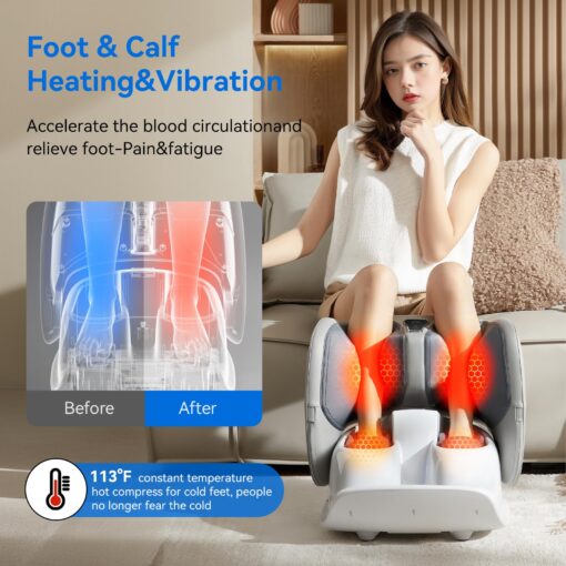 HMMSYLVA Foldable Foot and Calf Massager,2 in 1 Foot and Calf Massager with Heat for Fatigue Relief,Gifts for Men,Women - Image 7
