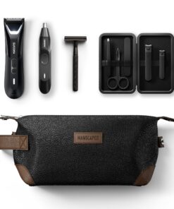 MANSCAPED® The Tool Box 5.0 Ultra with: The Lawn Mower® 5.0 Ultra Groin Groomer, Weed Whacker® 2.0 Nose & Ear Hair Trimmer, The Plow® 2.0, The Shears 3.0 Five Piece Nail Kit, The Shed Toiletry Bag