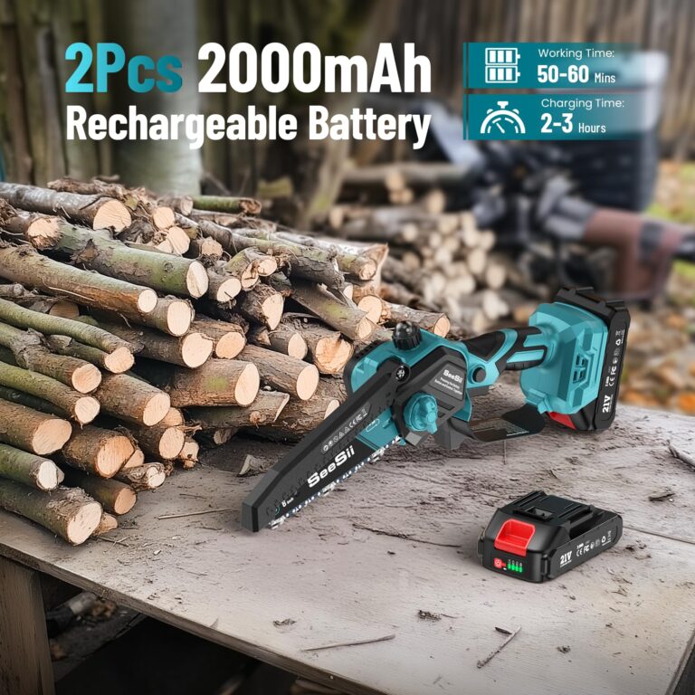 Seesii PS620 2-in-1 Electric Pole Saws: 6 Inch Mini Chainsaw Cordless with Extension Pole, 2Pcs Batteries, Brushless Chain Saw for Limb Branch Cutter, Battery Tree Trimmers Pruner,16Ft Long Reach - Image 6