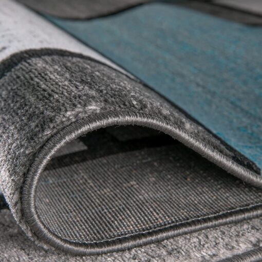 Rugshop Contemporary Modern Boxes for Home Office,Living Room,Bedroom,Kitchen Non Shedding Round Area Rug 8' Blue - Image 4
