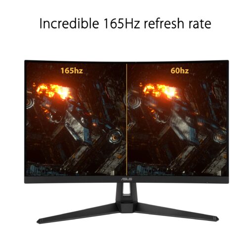 ASUS TUF Gaming VG27VH1B 27” Curved Monitor, 1080P Full HD, 165Hz (Supports 144Hz), Extreme Low Motion Blur, Adaptive-sync, FreeSync Premium, 1ms, Eye Care, HDMI D-Sub, BLACK - Image 6