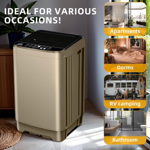 Qhou KRIB-XQB201A-GREY6 Full Automatic Washing Machine, Gold - Image 2