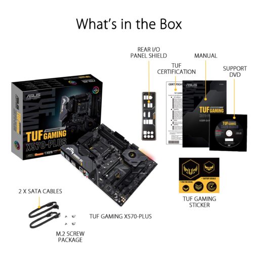 ASUS AM4 TUF Gaming X570-Plus AM4 Zen 3 Ryzen 5000 & 3rd Gen Ryzen ATX Motherboard with PCIe 4.0, Dual M.2, 12+2 with Dr. MOS Power Stage, HDMI - Image 2