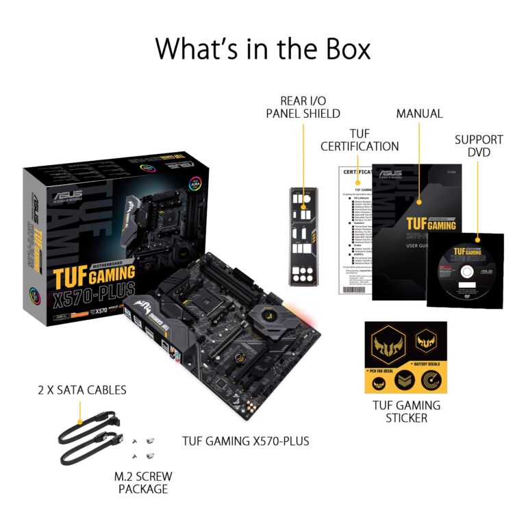 ASUS AM4 TUF Gaming X570-Plus AM4 Zen 3 Ryzen 5000 & 3rd Gen Ryzen ATX Motherboard with PCIe 4.0, Dual M.2, 12+2 with Dr. MOS Power Stage, HDMI - Image 2