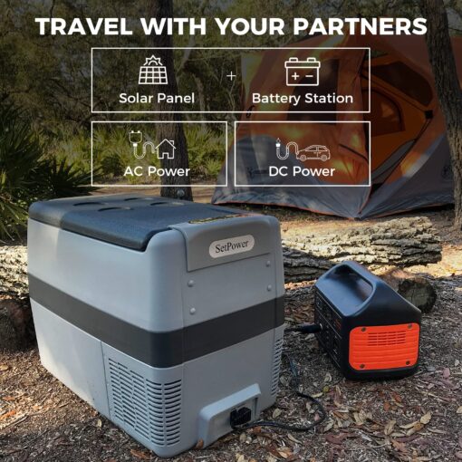 Setpower AJ40 Portable Refrigerator Portable Freezer 42 Quart Electric Cooler Car Refrigerator 12/24V DC Cable & 110/240V AC Car Fridge for Camping,Truck,Travel,SUV,Van,RV - Image 3