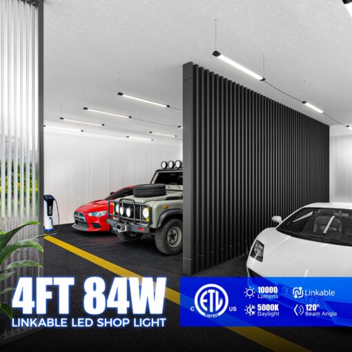 Barrina BS84 LED Shop Lights for Workshop 4FT, 84W, 10000LM, 5000K Utility Shop Lights, Pull Chain ON/Off, Hanging or Flush Mount, ETL, 10 Packs - Image 9