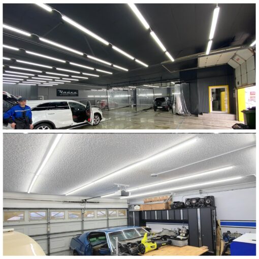 JESLED LED Shop Light 8FT, 72W 6500K Cool White, 9000LM High Output, V Shape, T8 Linkable 8 Foot LED Tube Lights for Garage, Warehouse, Plug and Play, Clear Cover (6-Pack) - Image 7