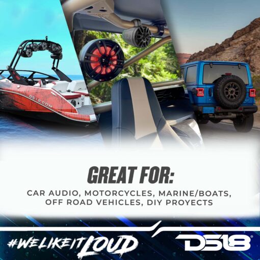 DS18 MP4TP.4A 4" 600W Bluetooth Marine Tower Speakers with Amplifier and Remote - Image 5
