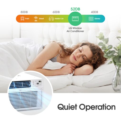 LG LW1024RD 10,000 Window Air Conditioner, 115V, 450 Sq.Ft. (18' x 25' Room Size), Quiet Operation, Electronic Control with Remote, 3 Cooling & Fan Speeds, Auto Restart, 10000 BTU, White - Image 6