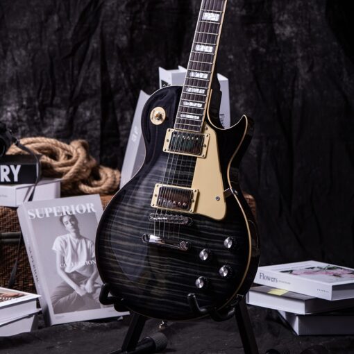 GROTE Guitar Solid Body Electric Guitar with Gigbag LPYS-006 (Black) - Image 7
