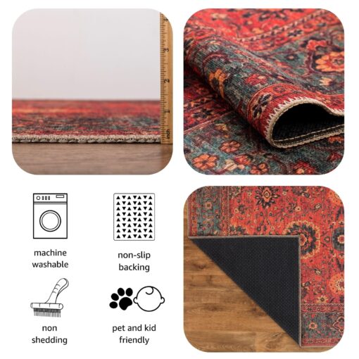 Keen Home Design 8x10 Rug - Machine Washable Area Rug with Non-Slip Backing, Ideal for Living Room, Dining Room, Bedroom - Vintage, Easy Clean, Durable, Low Pile Rug - (8' x 10') - Image 4