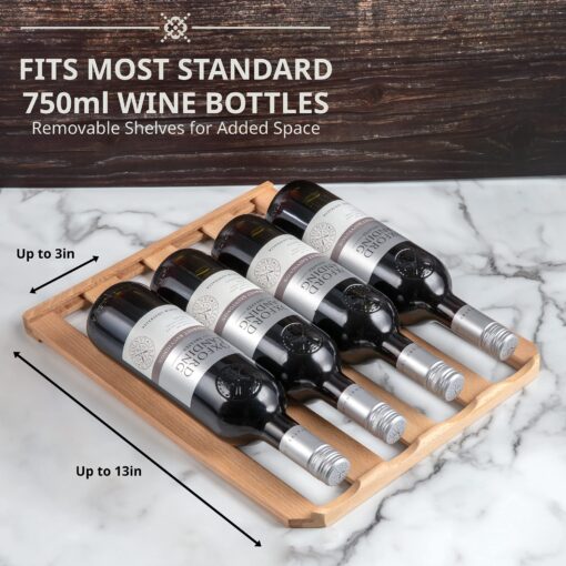 Ivation 28 Bottle Compressor Wine Cooler Refrigerator w/Lock | Large Freestanding Wine Cellar For Red, White, Champagne or Sparkling Wine | 41f-64f Digital Temperature Control Fridge Stainless Steel - Image 5