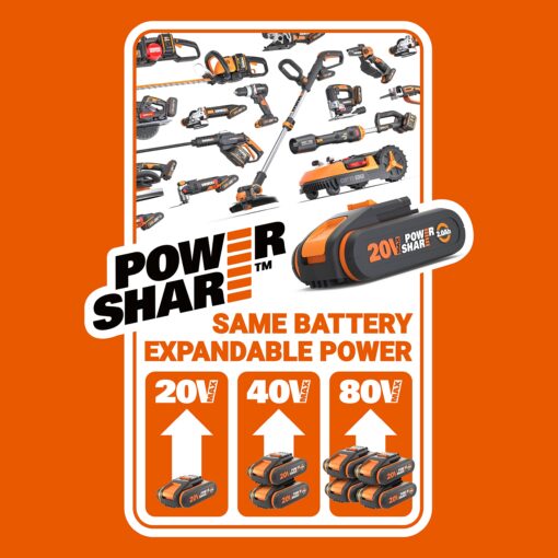 WORX WG163E.9 2-in-1 Wireless Edge Trimmer, 20V WG163E.9, Diameter 30 cm, Transforms into Edging Edging, Removable Handle, Protective Cover, Removable Head 90°, Delivered Without Battery or Charger - Image 14