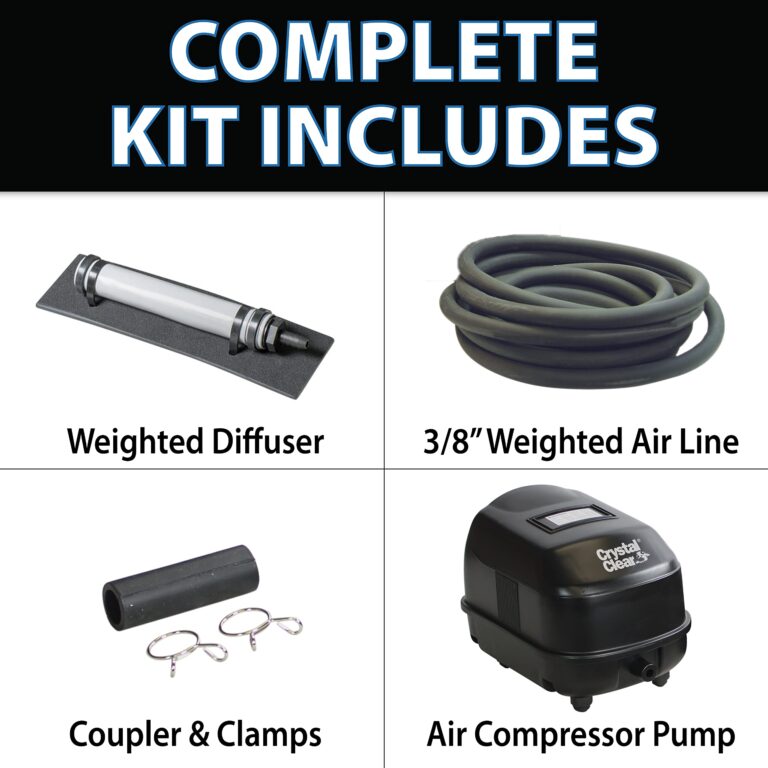 CrystalClear KoiAir Mini, Complete Pond Aeration Kit, Water Garden Oxygenation Bubbler System Adds Oxygen to Koi & Fish Ponds, Outdoor Diaphragm Compressor Pump, Air Line & Submersible Diffuser Stick - Image 8